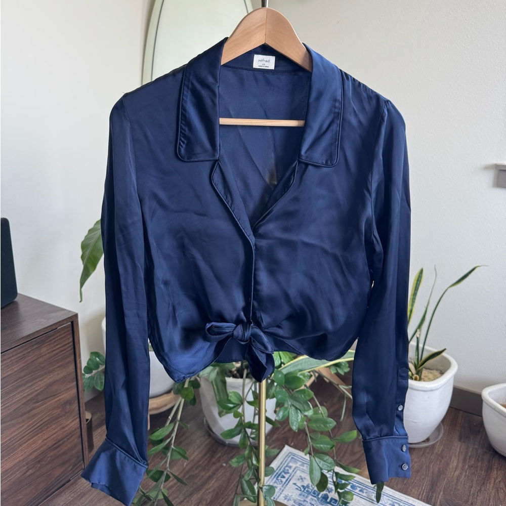 100% silk wilfred top from aritzia